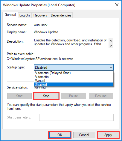 Deaktivieren Sie den Windows Update-Dienst, um den Windows 10 100% Disk Usgae Error zu beheben