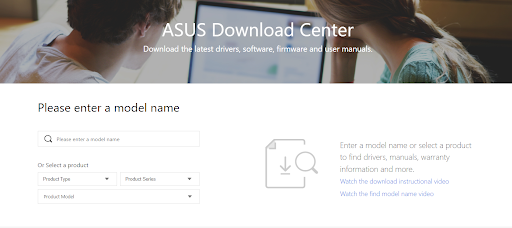 Download-Center für Asus