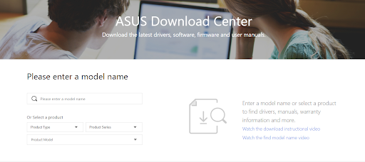 Downloadcenter til Asus