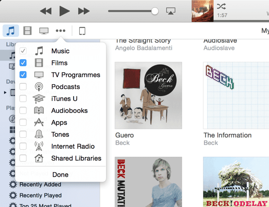 iTunes 12-ikoner