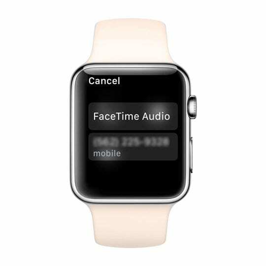 Rozmowa audio nawiązywana za pośrednictwem Apple Watch