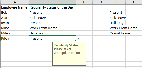 „Excel“ išskleidžiamojo sąrašo kūrimo pavyzdys