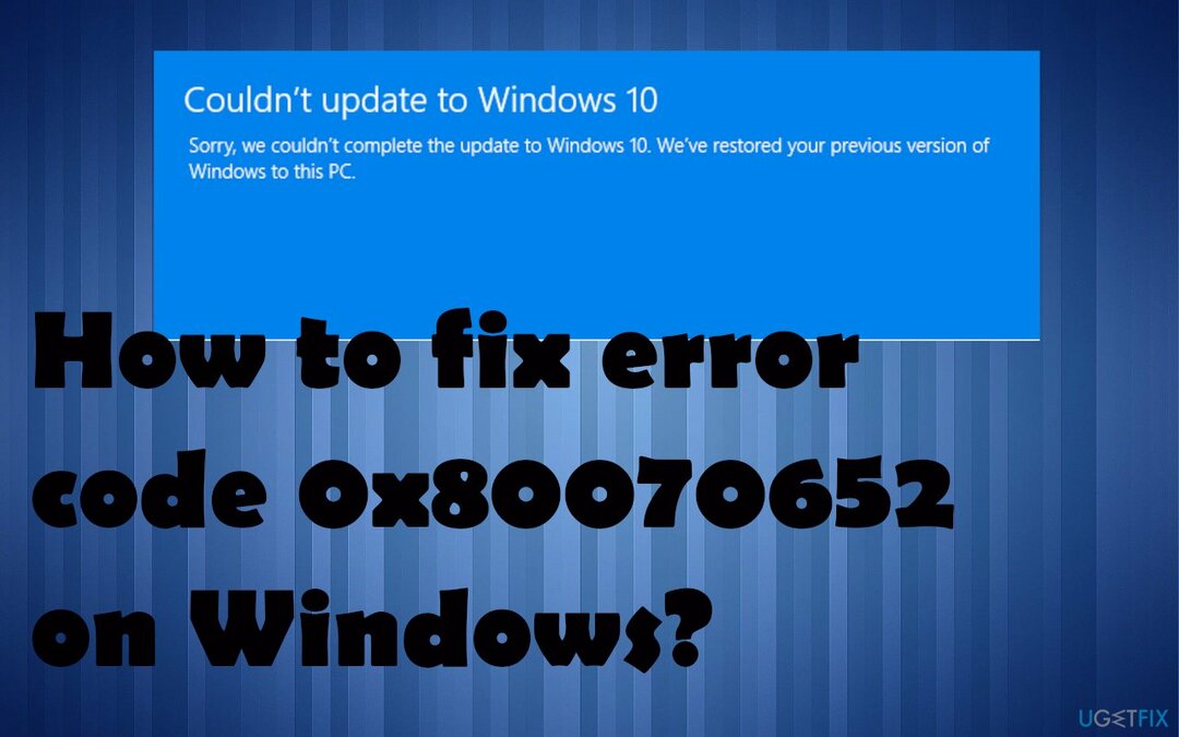 Kód chyby 0x80070652 v systému Windows