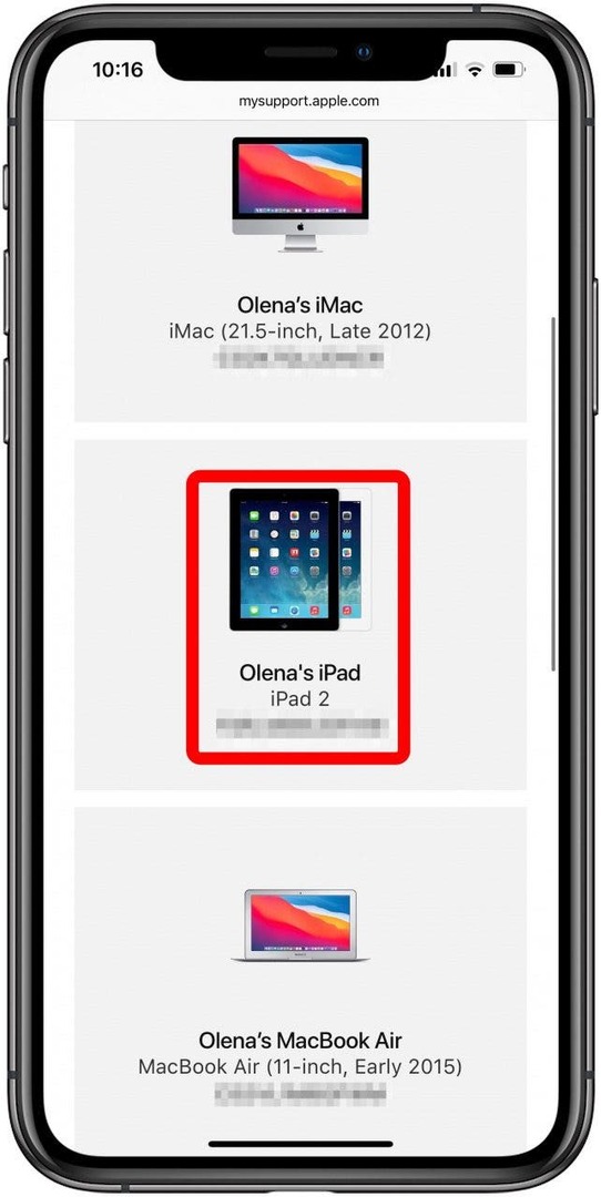 Apple cihazınızı seçin 