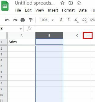 Google Sheets-kolonnelås