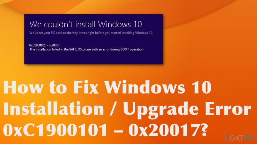 รหัสข้อผิดพลาดของ Windows 0xC1900101 – แก้ไข 0x20017