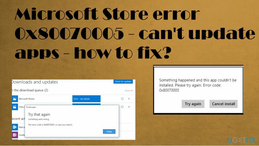Ошибка Microsoft Store 0x80070005