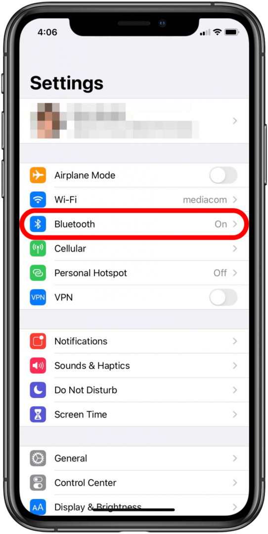 Appuyez sur Bluetooth