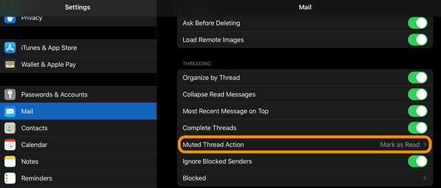 silenziare l'azione del thread in ipadOS e iOS 13