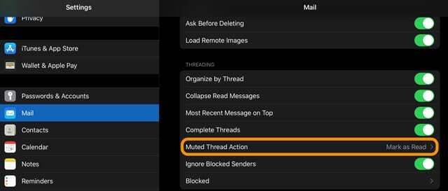Thread-Aktion in iPadOS und iOS 13 stummschalten