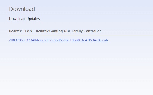 Obtener - Controlador de la familia Realtek Gaming GBE
