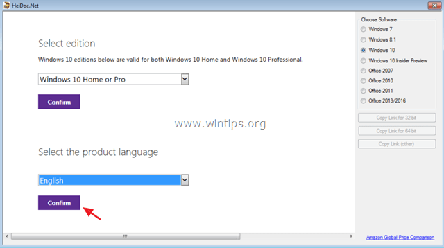 הורדת ISO ביתית של Windows 10