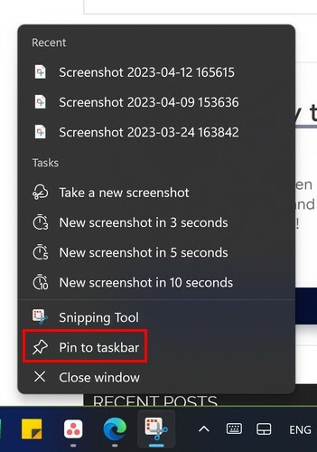 Izrezovanje Pin to taskbar