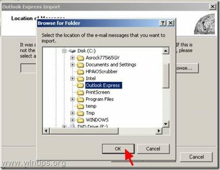 Outlook Express-importmappe