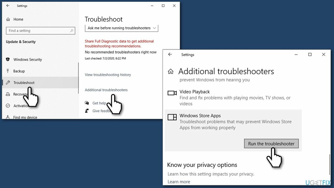 Spusťte nástroj pro odstraňování problémů s aplikacemi systému Windows