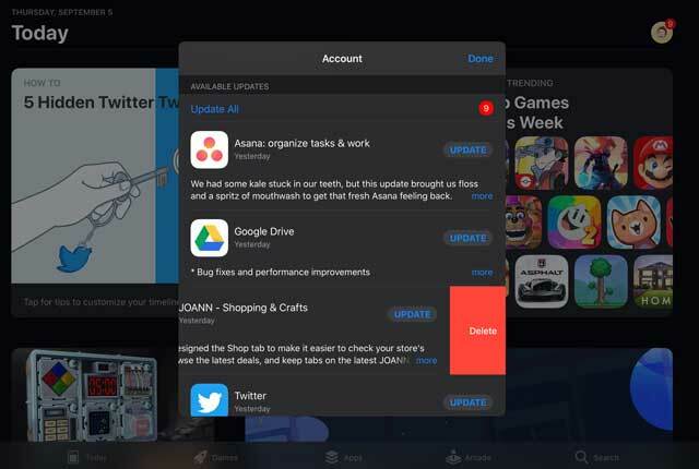iOS 13 и iPadOS ви позволяват да изтриете приложение в магазина за приложения