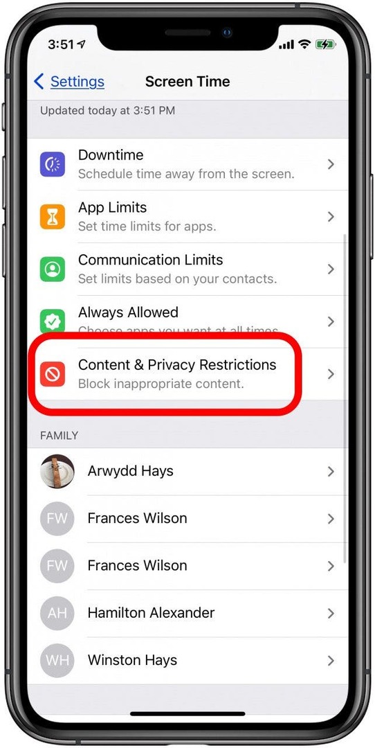 contenu iphone et ipad et restrictions de confidentialité