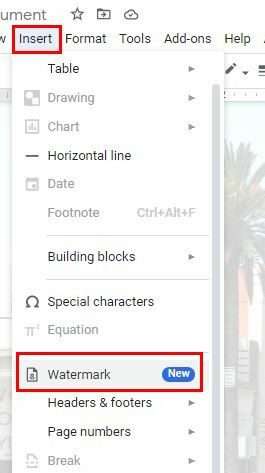 Alternativ för vattenstämpel för Google Dokument