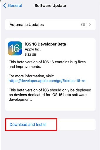 Lejupielādējiet un instalējiet iOS 16 izstrādātāja beta versiju