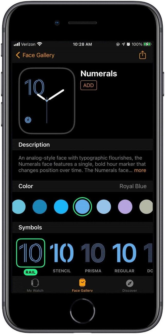 Одаберите опције боје и фонта да бисте прилагодили свој сат