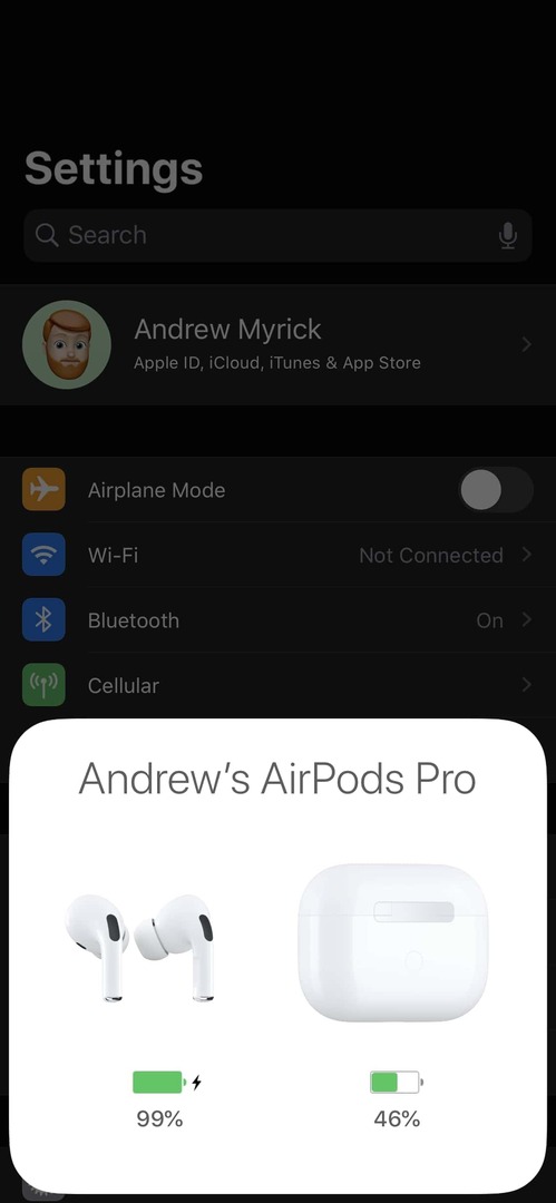 ตรวจสอบแบตเตอรี่ AirPods Pro 1