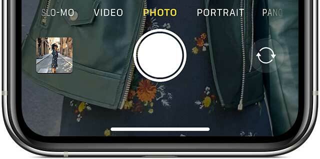 Kamera alkalmazás Fénykép mód iPhone