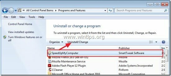 ถอนการติดตั้ง speedupmycomputer