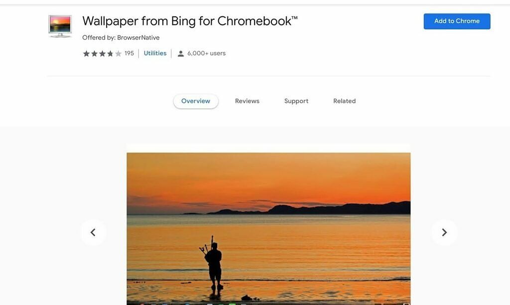 Bing wallpapers Chrome-extensie