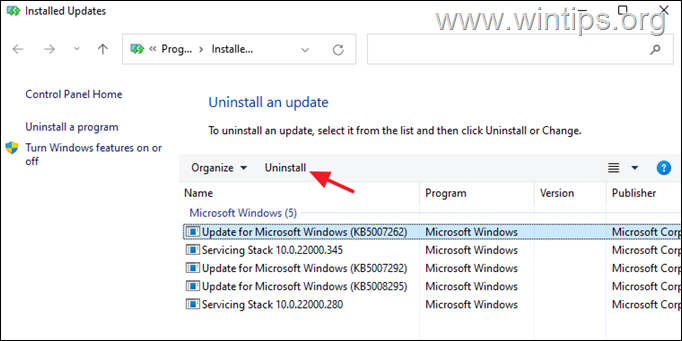 Cum să dezinstalați actualizările Windows