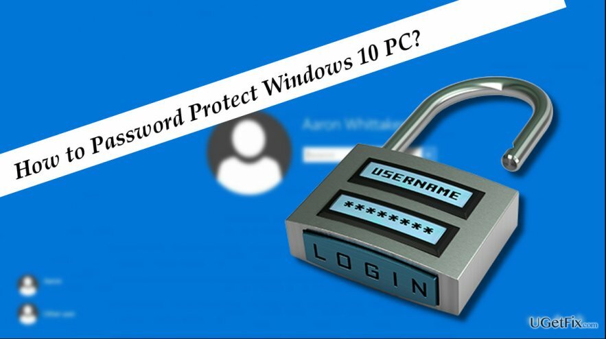 una ilustración de la protección con contraseña de Windows 10