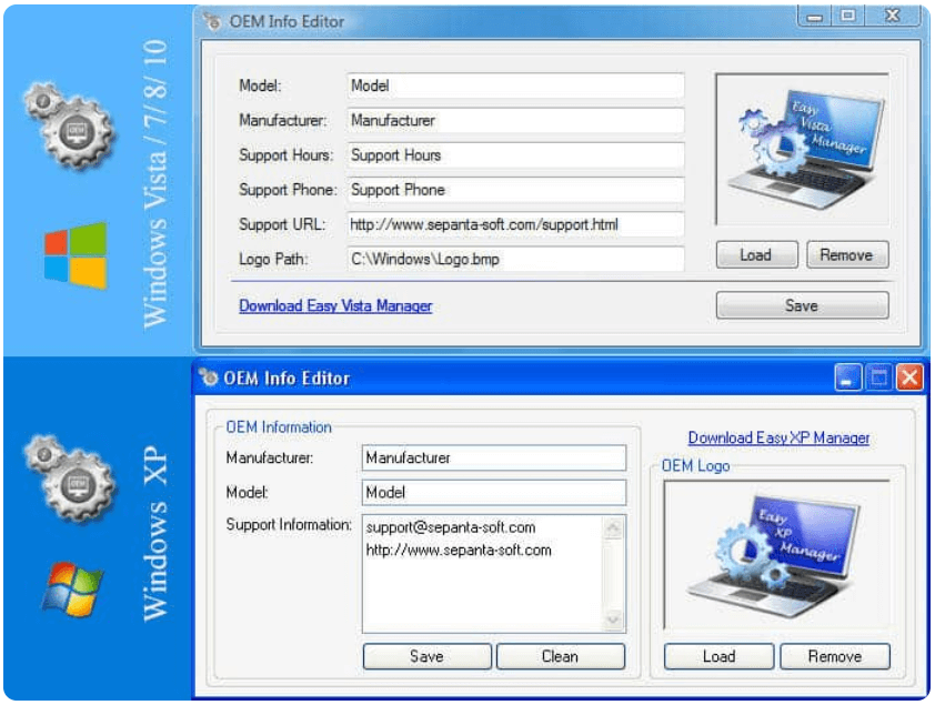 Windows OEM Info-editor
