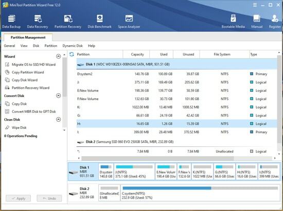 MiniTool Partition Wizard (Multifunctioneel Disk Partitionering Programma)