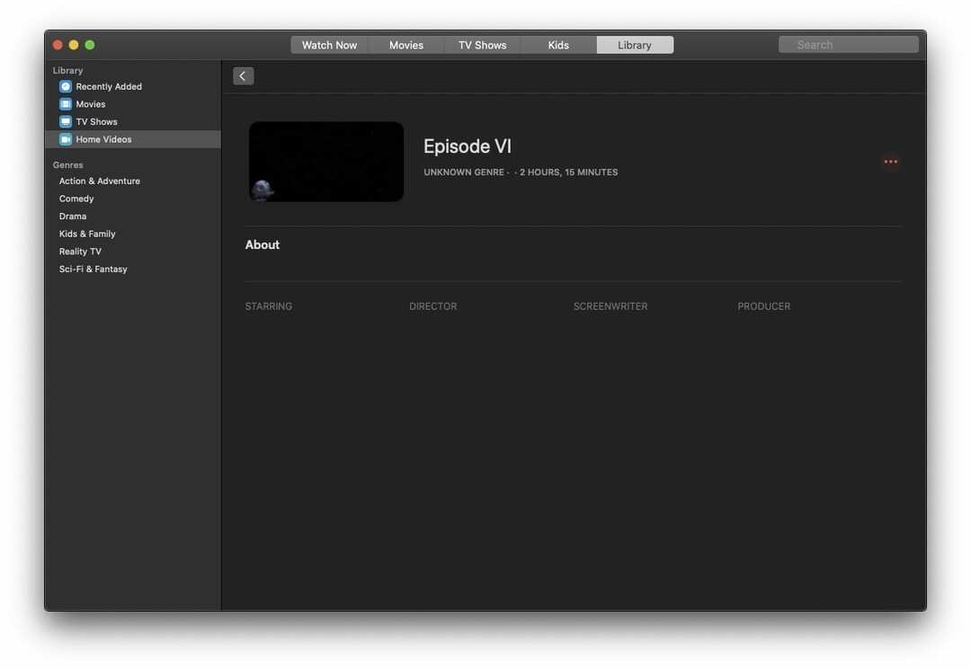 مكتبة تطبيقات Mac TV