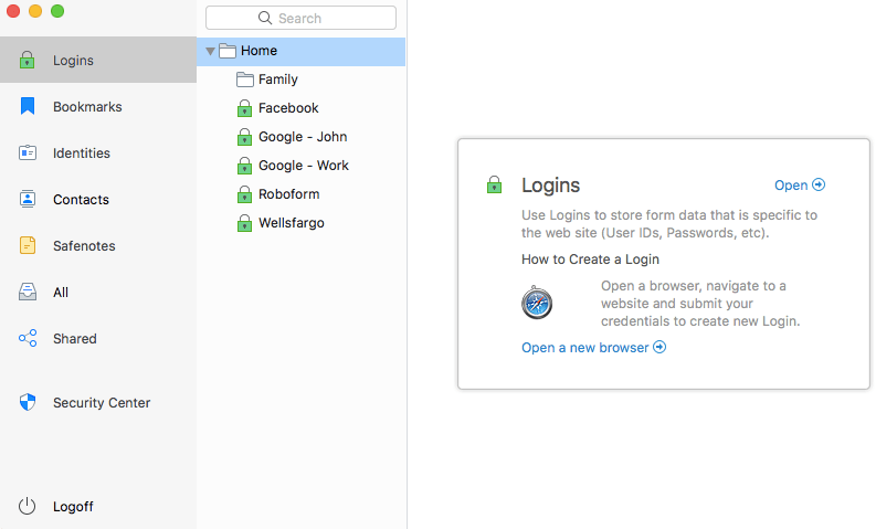 Roboform - Bästa gratis lösenordshanteraren för Mac