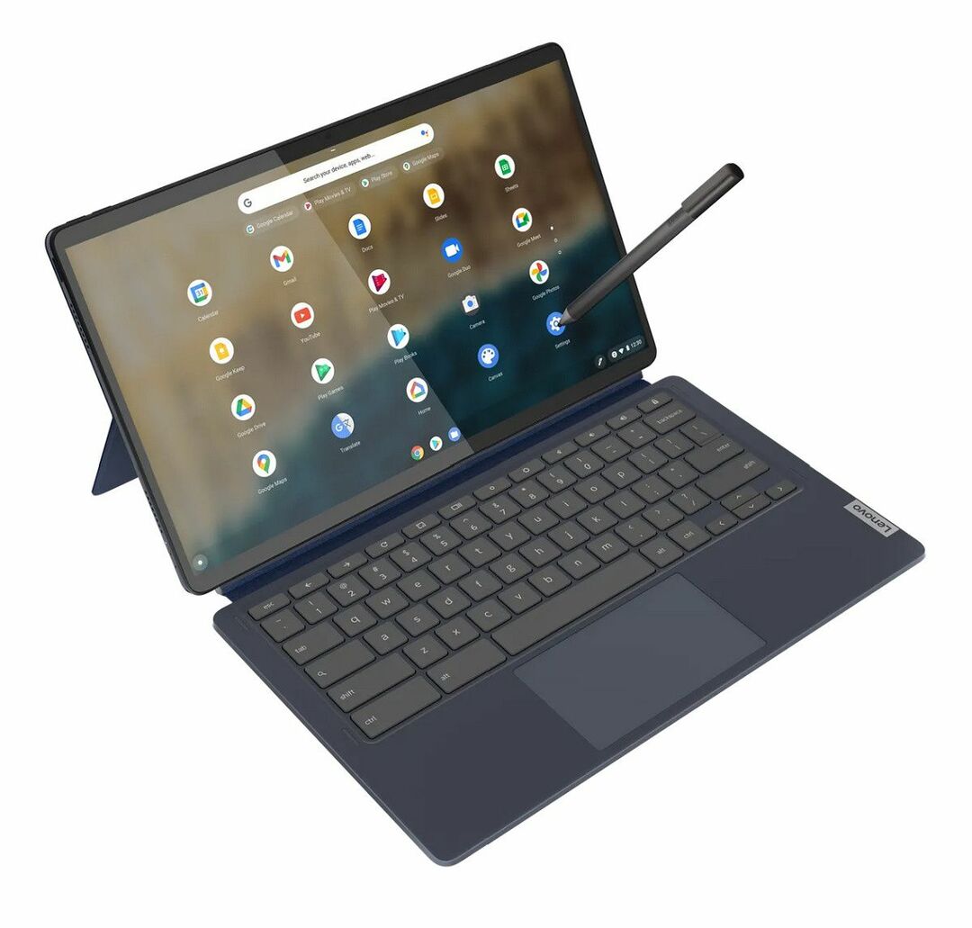 Lenovo Chromebook Duet 5 je větší, prémiovější verze Chromebook Duet z roku 2020. Získáte jasný OLED displej, odnímatelnou klávesnici a podporu pera USI. Všechny tyto funkce za 499 $ z toho činí solidní hodnotu v prostoru tabletu Chrome.