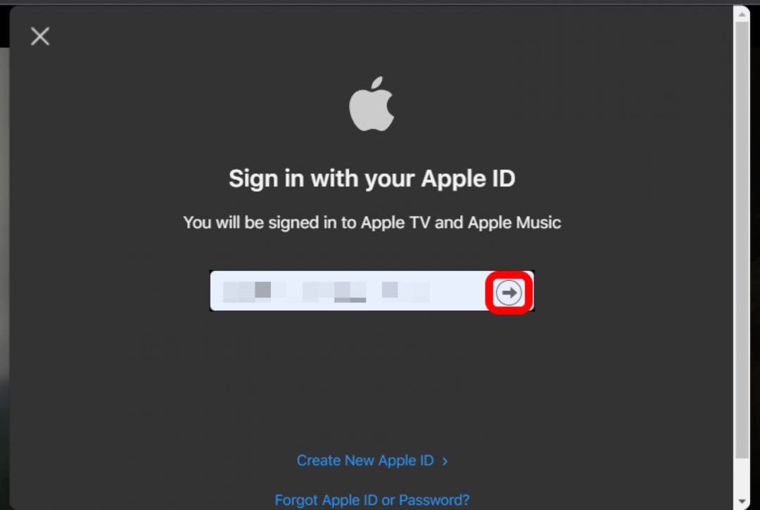 kaip žiūrėti ted lasso - įveskite Apple ID