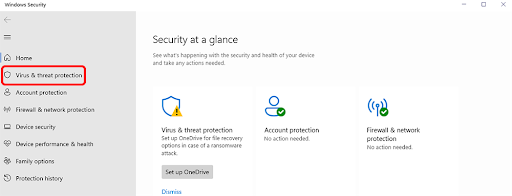 Ochrana pred vírusmi a hrozbami v zabezpečení systému Windows