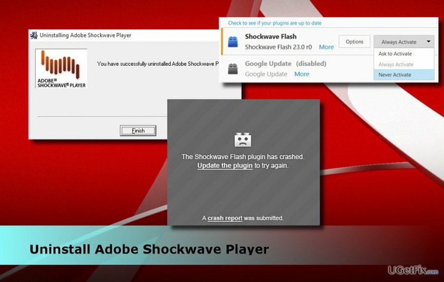 noņemiet Adobe Shockwave Player no Windows