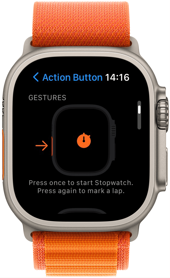 O cronômetro é uma ótima opção para escolher no menu do botão de ação.