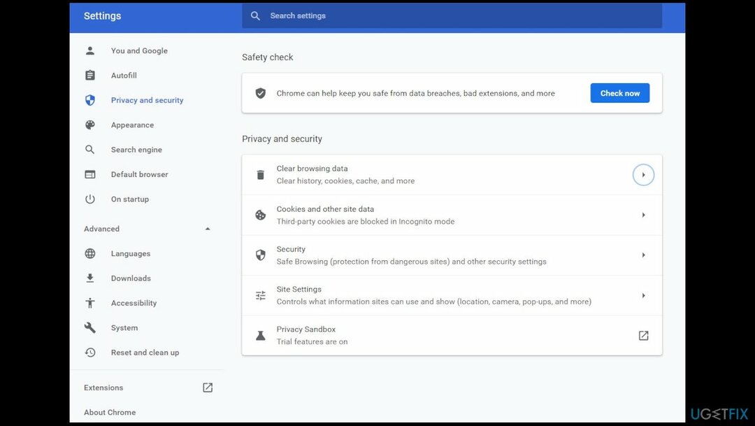 Configuración de Chrome