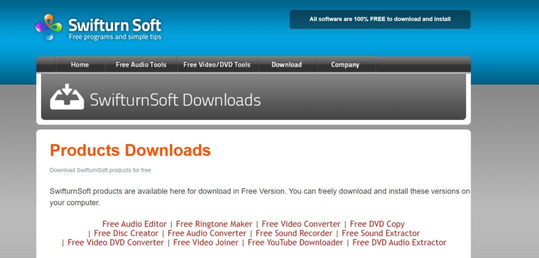 Swift Turn besplatni audio uređivač