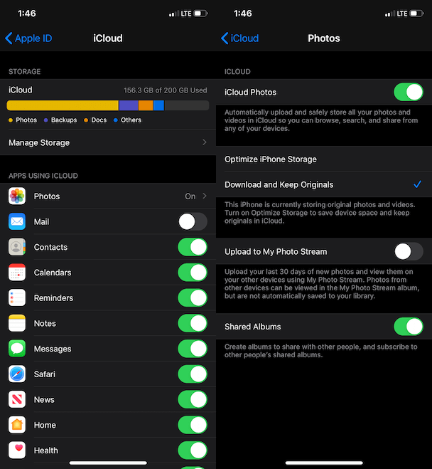 Sünkroonige fotosid iPhone'ist Maciga, kasutades iCloudi