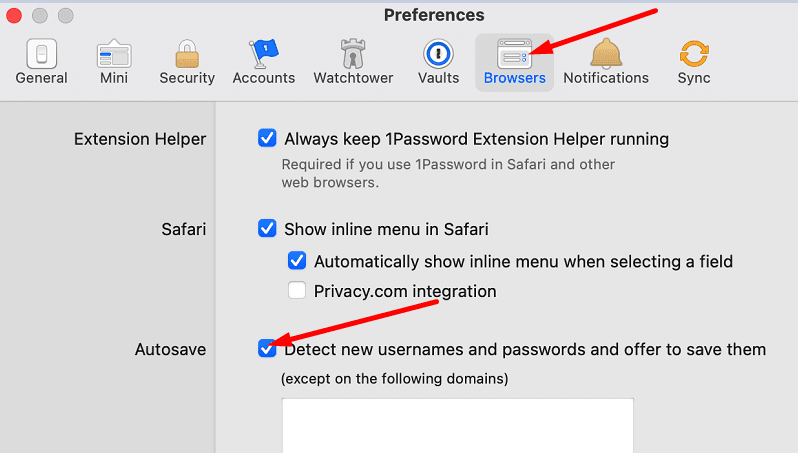 1password Registrer nye brugernavne og adgangskoder