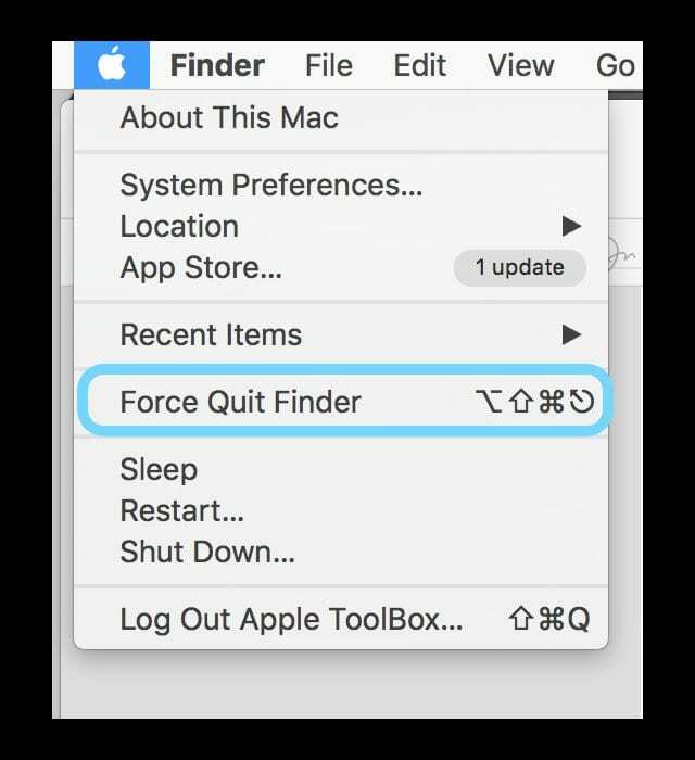 როგორ სწრაფად გადატვირთოთ ან ხელახლა გაუშვათ Finder macOS-ში