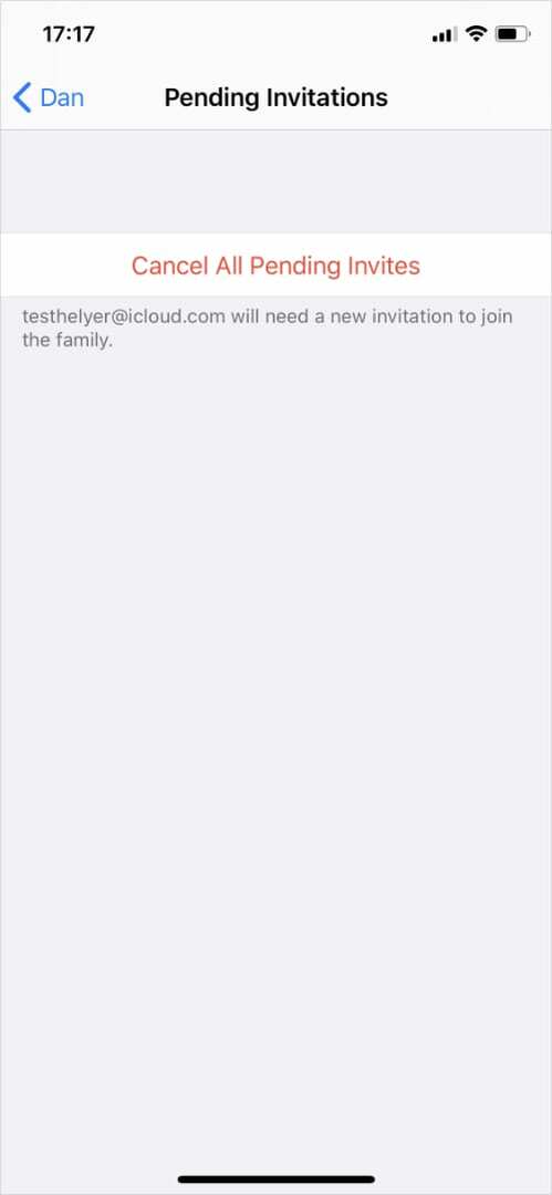 Annuller alle afventende invitationer i iPhone-indstillinger