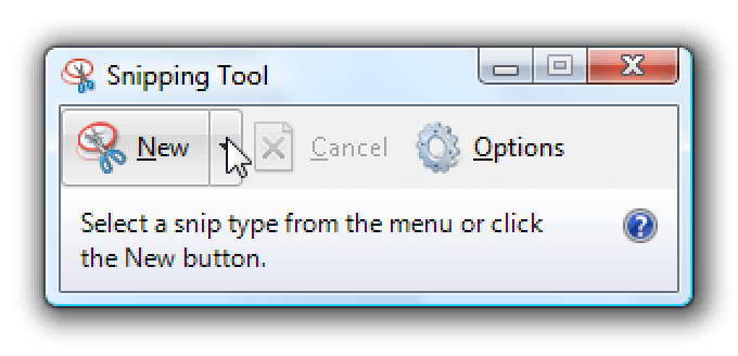 Используйте инструмент Snipping Tool, чтобы сделать снимок экрана 