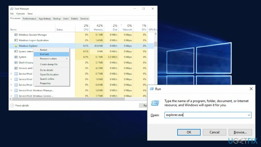 Taaskäivitage Windows Explorer