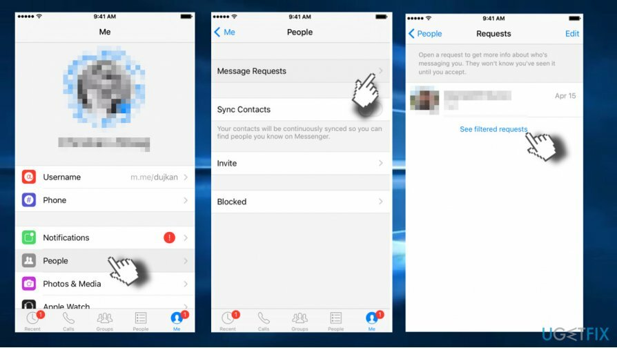 Afficher les demandes de messages sur iPhone, iPad