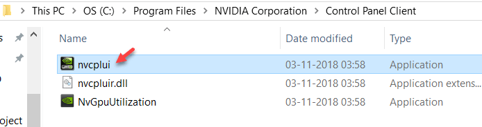 Запустіть панель керування Nvidia вручну