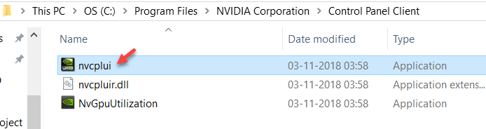 Iniciar manualmente el panel de control de Nvidia